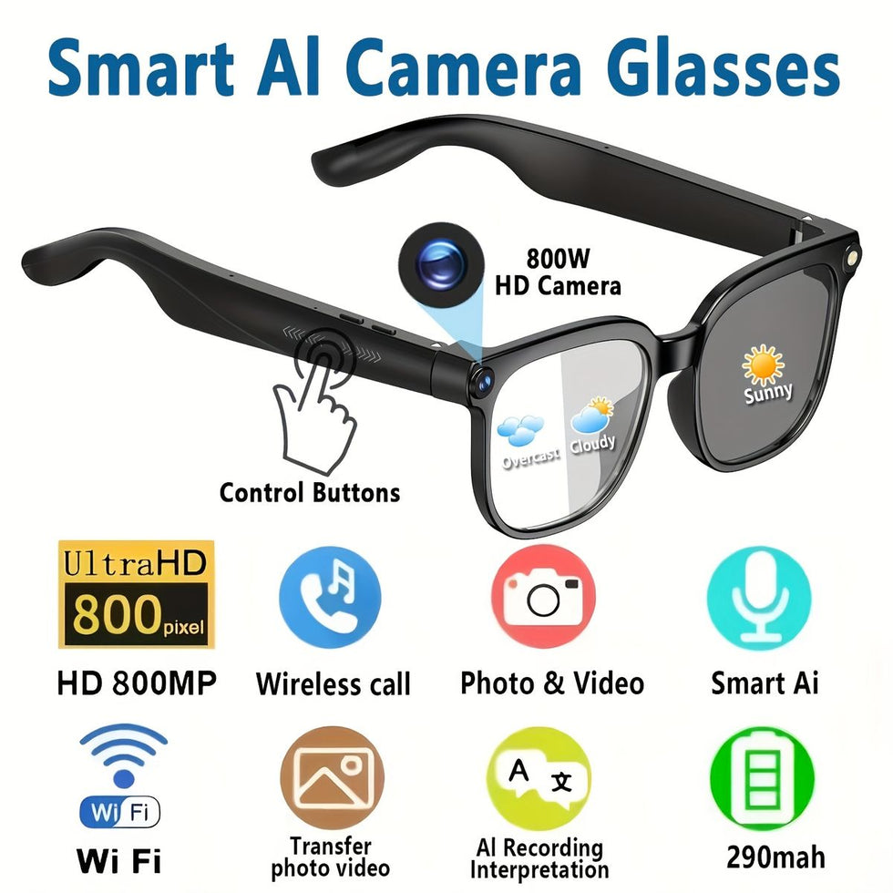 Original Meta Ai Smart Wireless Bluetooth Glasses with (Speaker & Camera )