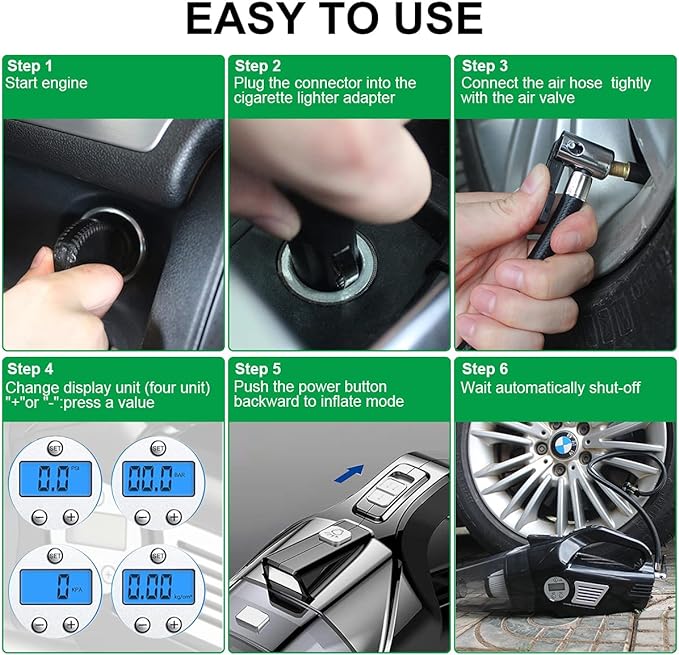 Buy 1 Get 1 Free 4-in-1 Car Tire Inflator Vacuum Cleaner